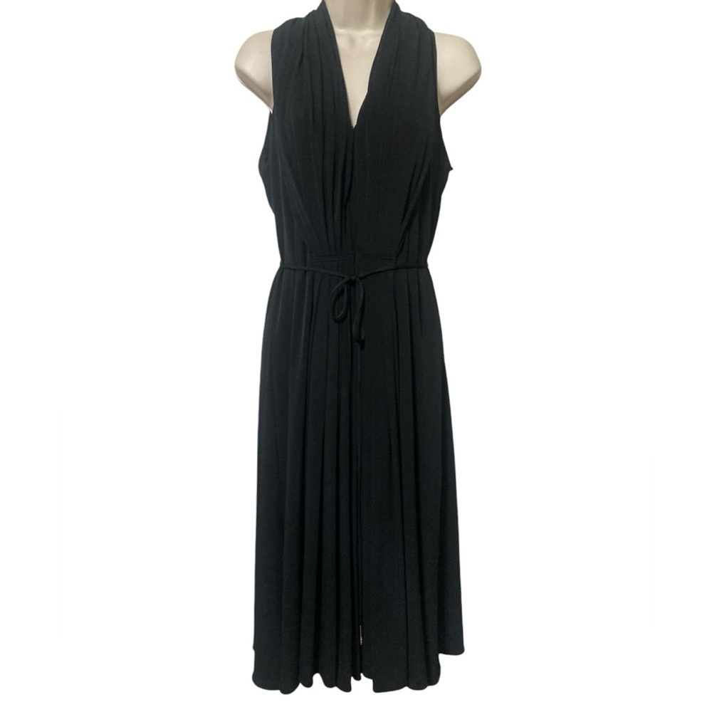 Calvin Klein black V-neck sleeveless zipper front dress size 12